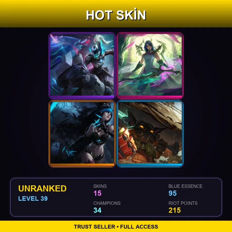 LAS | Lv39 | Unranked | 15 Skin | 34 Champ