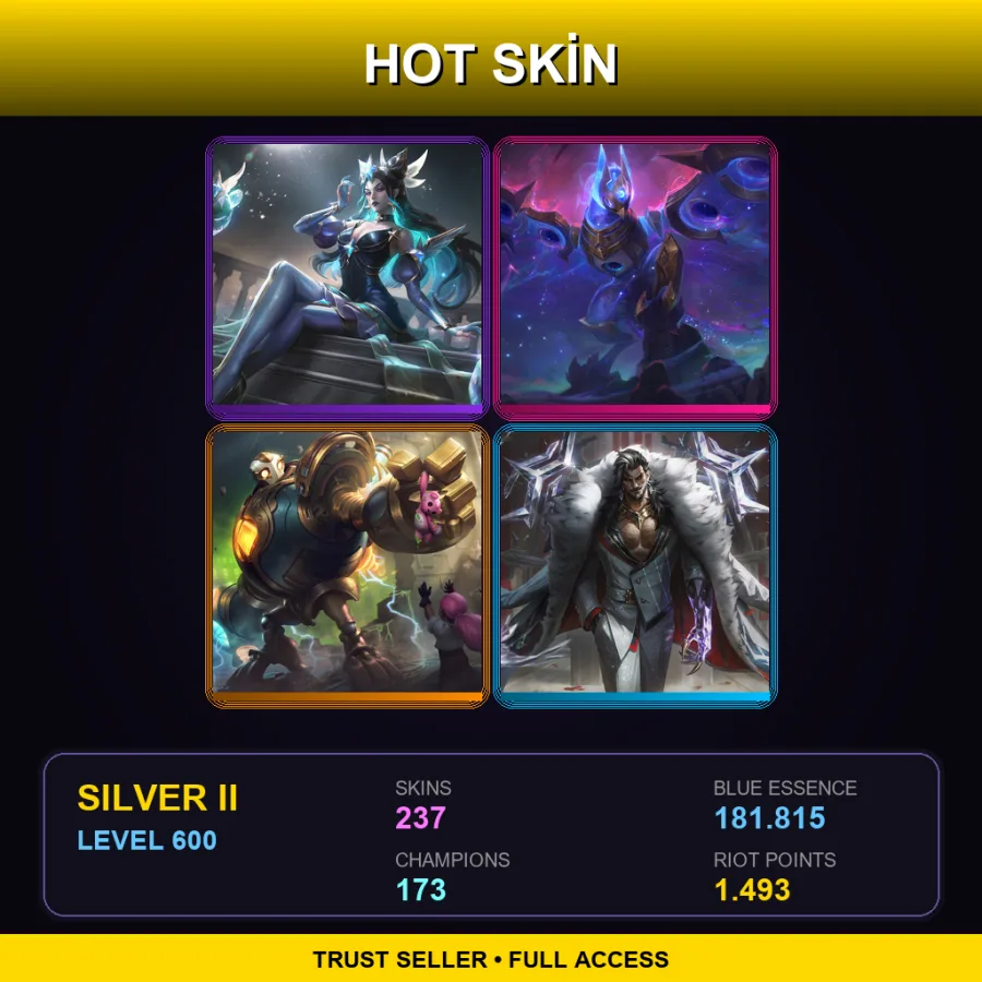 LAN | Lv600 | Silver II | 237 Skin | 173 Champ