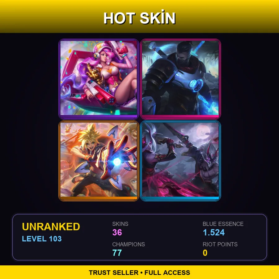 LAS | Lv103 | Unranked | 36 Skin | 77 Champ