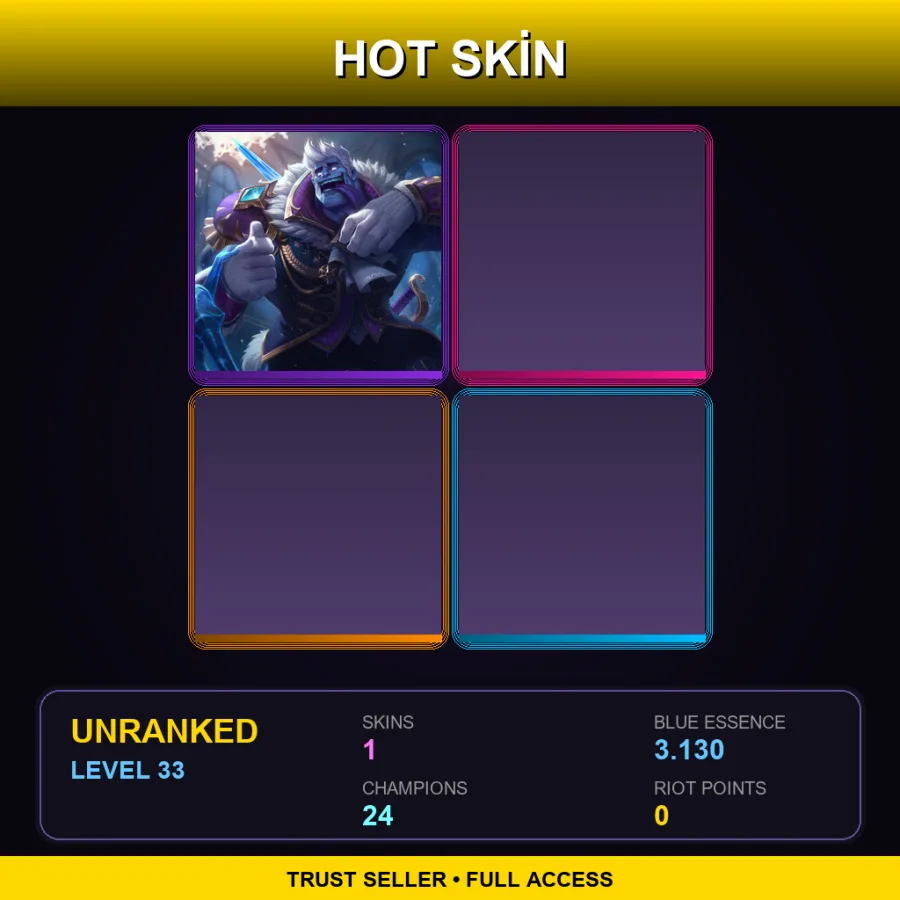 EUW | Frozen Prince Mundo | 1 Skin | 24 Champ | Lv33