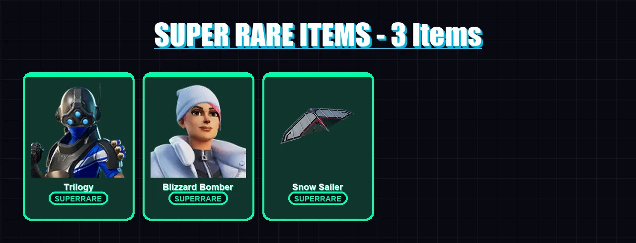 [PS4/PS5/XBOX/PC] | Trilogy | Blizzard Bomber | Joey | Alli | The Imagined | 113 skin | 102 pickaxe | 81 emote | 83 glider | Lv1194