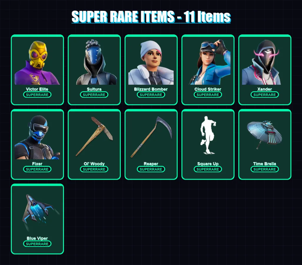 [PC/XBOX/PSN] | Victor Elite | Sultura | Blizzard Bomber | Cloud Striker | Xander | 106 skin | 128 pickaxe | 114 emote | 94 glider | Lv1412