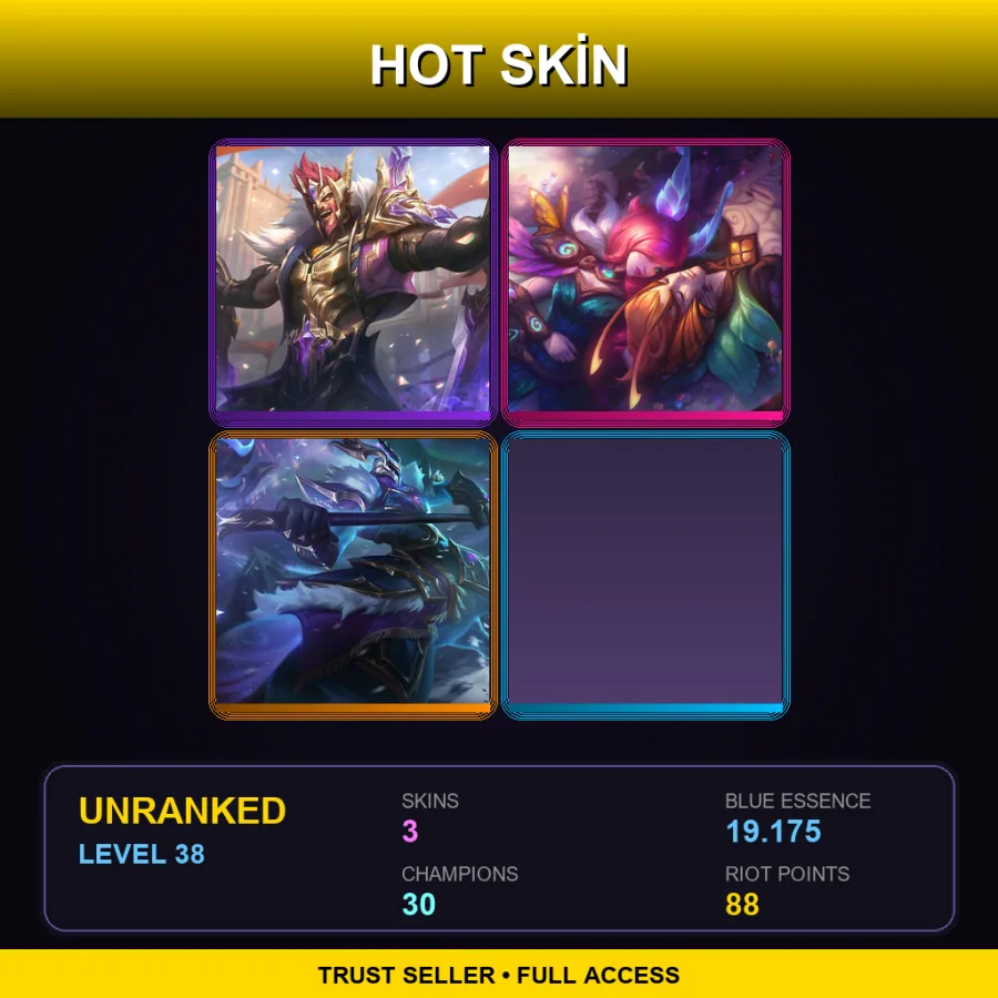 LAN | Lv38 | Unranked | 3 Skin | 30 Champ — Victorious Draven