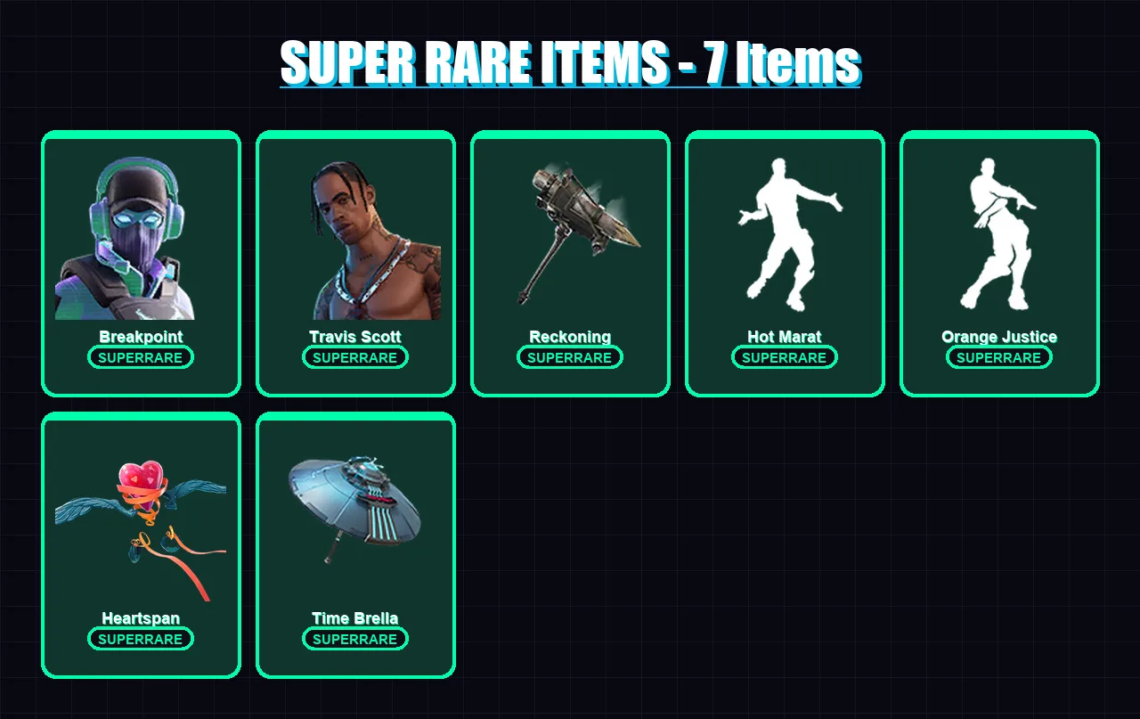 [PC/PSN] | Breakpoint | Travis Scott | Sorana | Deadpool | Calamity | 135 skin | 135 pickaxe | 149 emote | 121 glider | Lv2113
