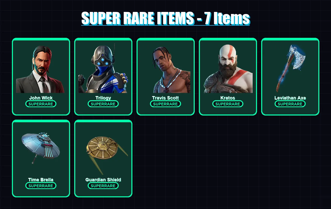 [PS4/PS5/PC] | John Wick | Trilogy | Travis Scott | Kratos | Molten Battle Hound | 157 skin | 202 pickaxe | 135 emote | 154 glider | Lv2253