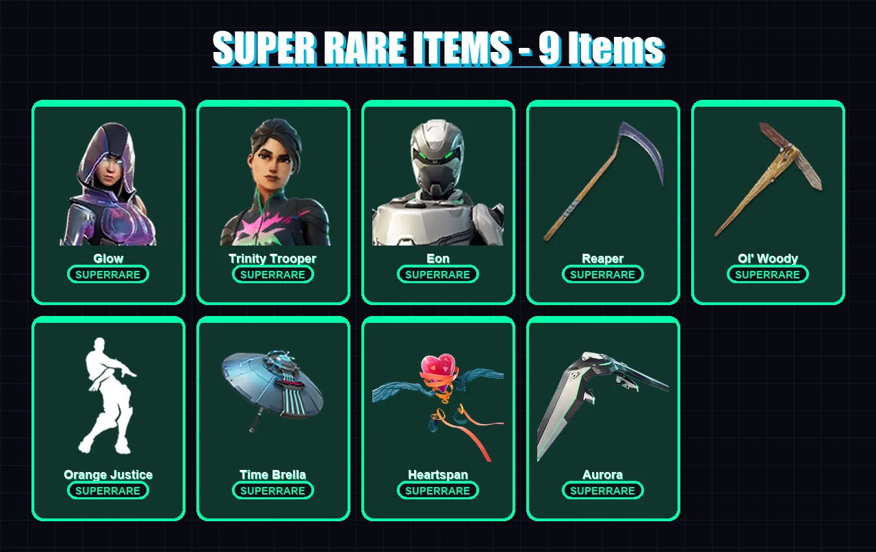 [PC/PSN] | Glow | Trinity Trooper | Eon | Rox | Sorana | 160 skin | 174 pickaxe | 150 emote | 144 glider | Lv2608