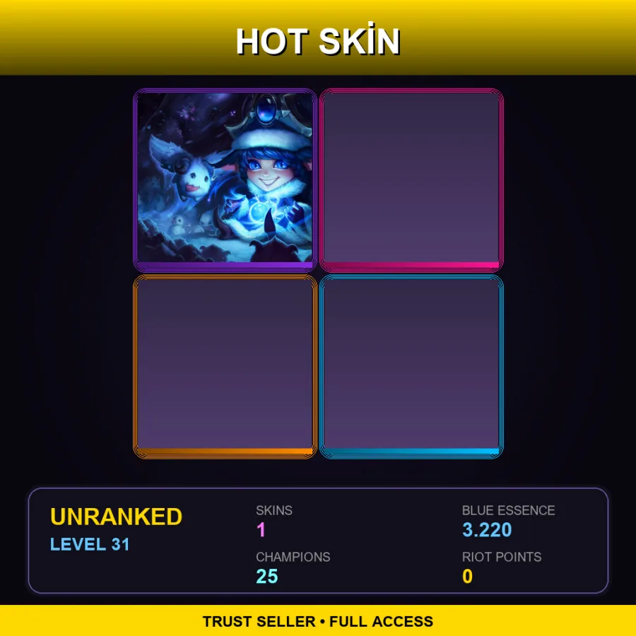 EUW | Lv31 | Unranked | 1 Skin | 25 Champ