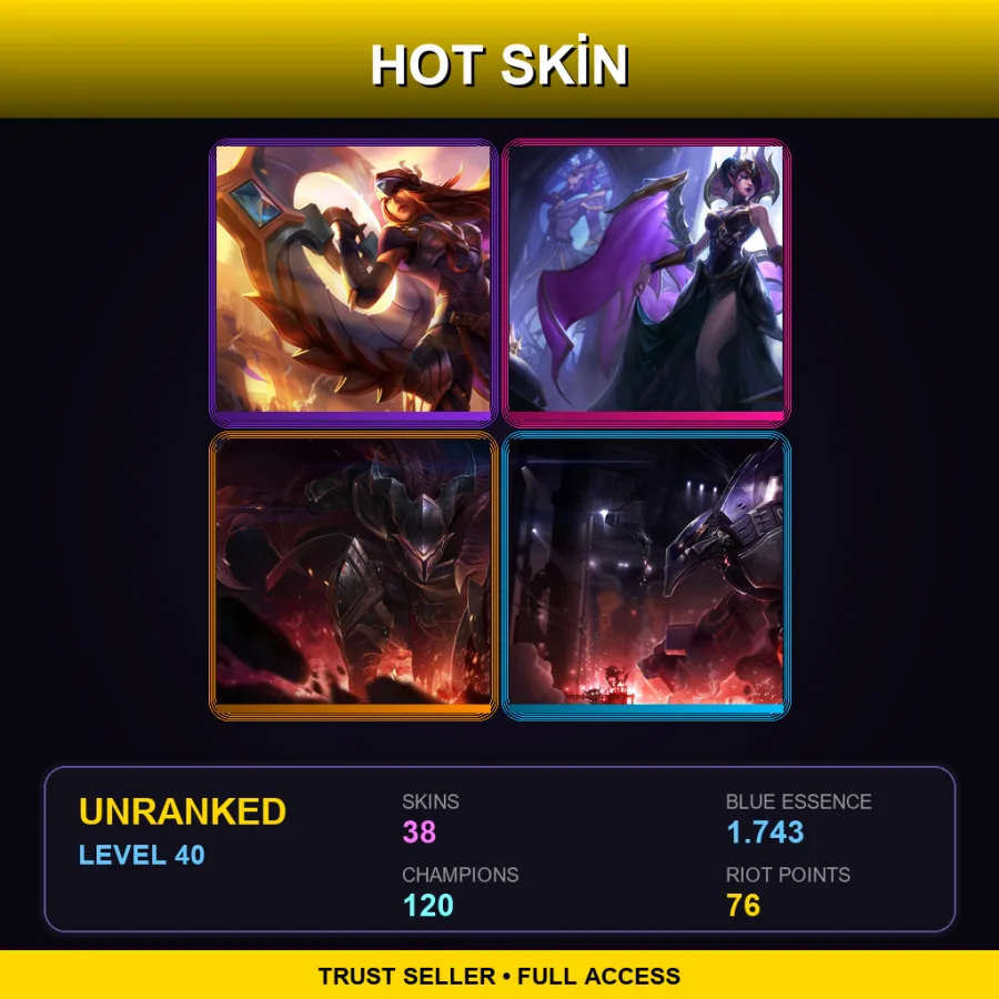 NA | Lv40 | Unranked | 38 Skin | 120 Champ