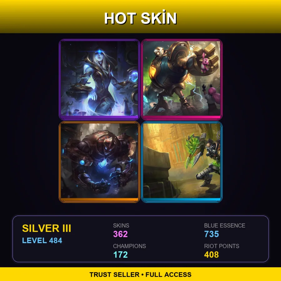 BR | Lv484 | Silver III | 362 Skin | 172 Champ