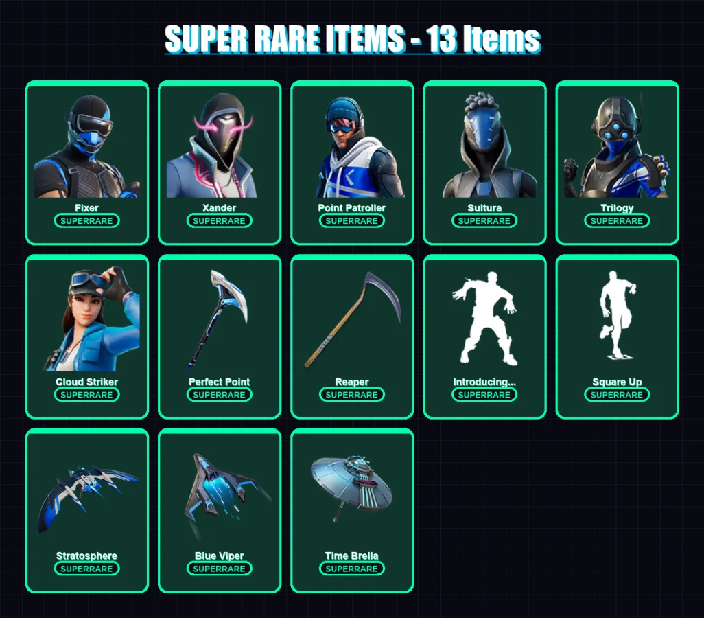 [PC/XBOX] | Fixer | Xander | Point Patroller | Sultura | Trilogy | 139 skin | 179 pickaxe | 137 emote | 139 glider | Lv3206