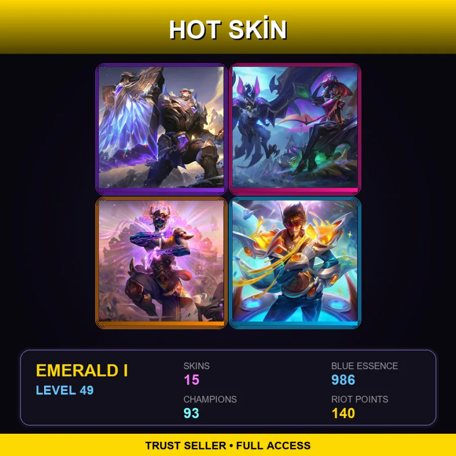 BR | Lv49 | Emerald I | 15 Skin | 93 Champ