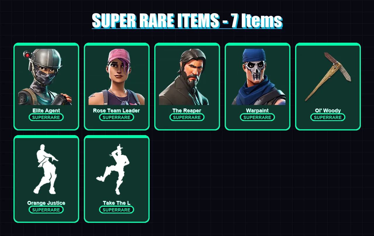 [PC/XBOX/PSN] | Elite Agent | Rose Team Leader | The Reaper | Warpaint | Sorana | 46 skin | 68 pickaxe | 72 emote | 70 glider | Lv1240 — Fortnite account