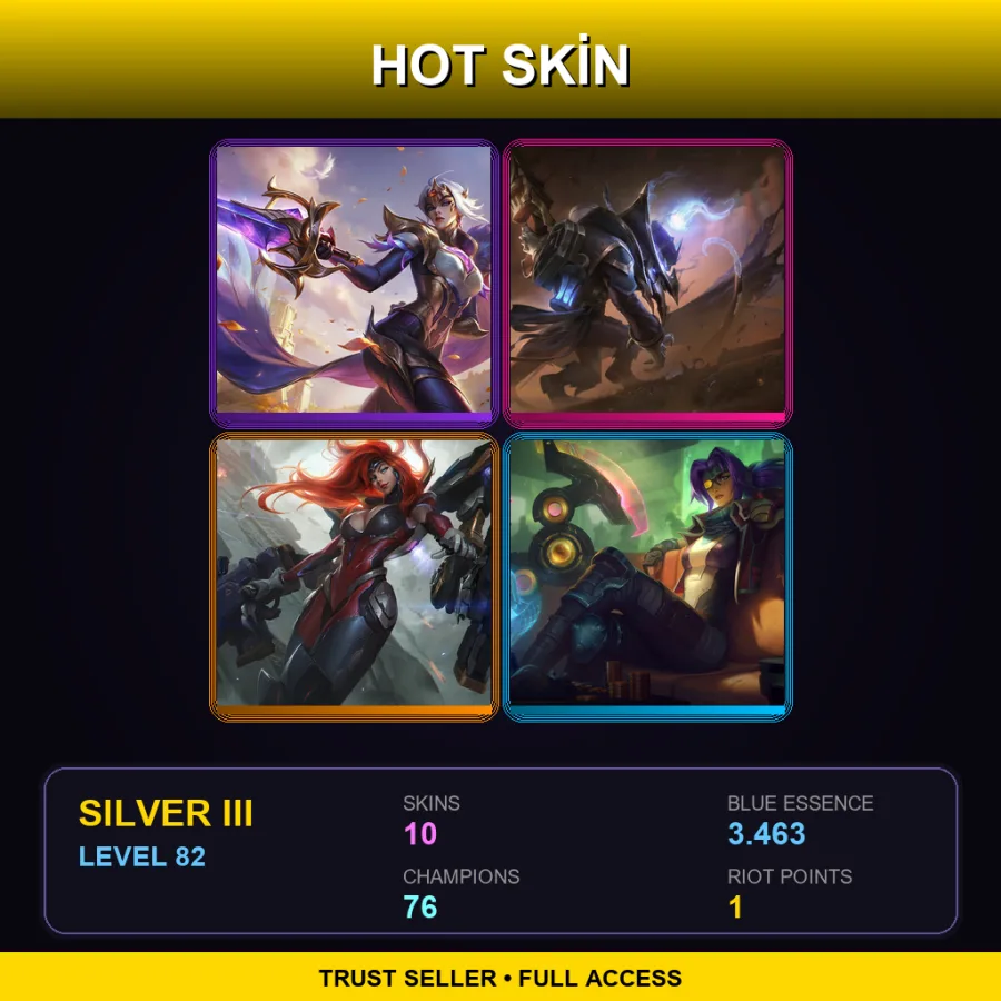 EUW | Lv82 | Silver III | 10 Skin | 76 Champ