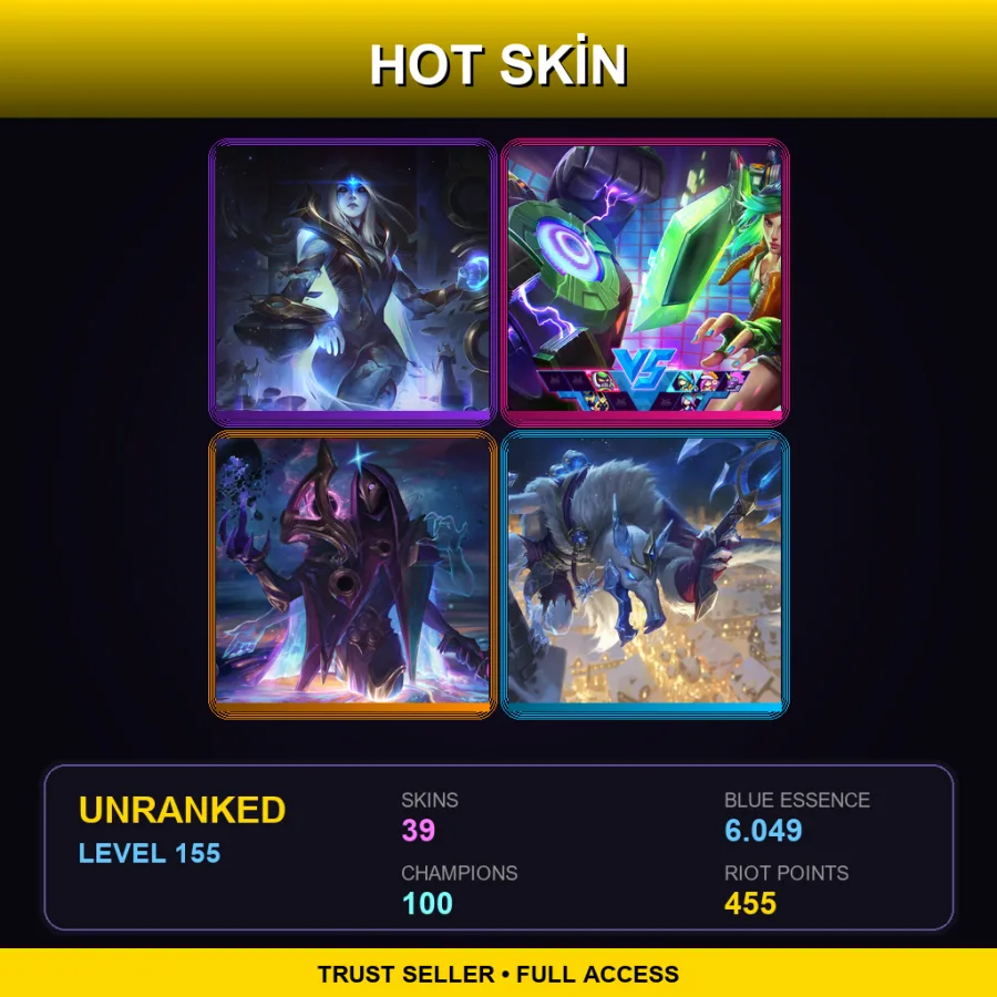 LAN | Lv155 | Unranked | 39 Skin | 100 Champ