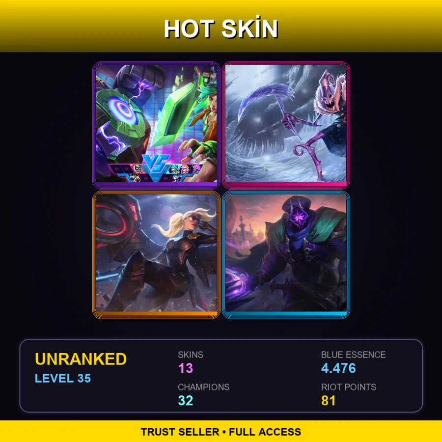 LAS | Lv35 | Unranked | 13 Skin | 32 Champ
