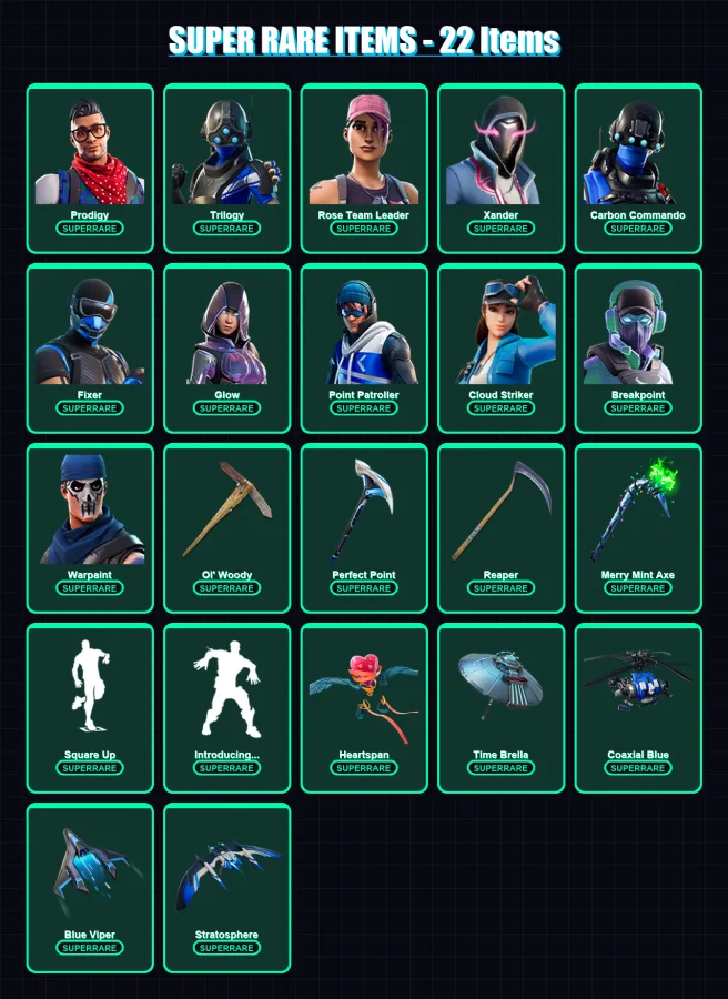 [PS4/PS5/XBOX/PC] | Prodigy | Trilogy | Rose Team Leader | Xander | Carbon Commando | 212 skin | 194 pickaxe | 177 emote | 171 glider | Lv2563 — Fortnite account