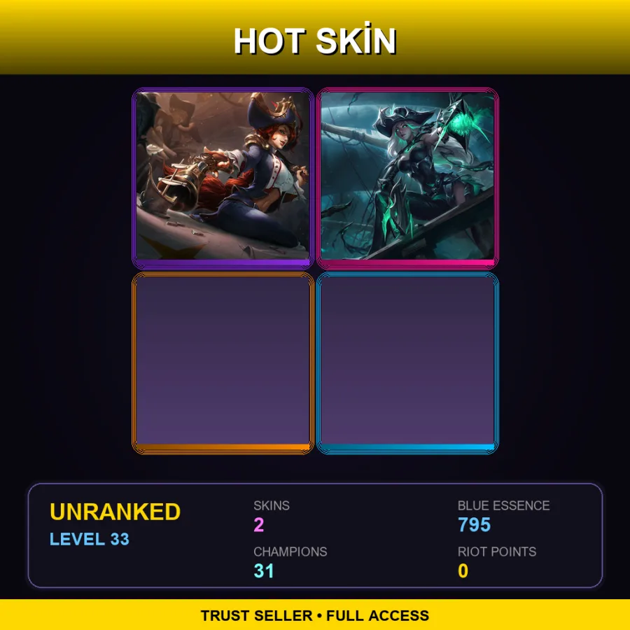 NA | Lv33 | Unranked | 2 Skin | 31 Champ
