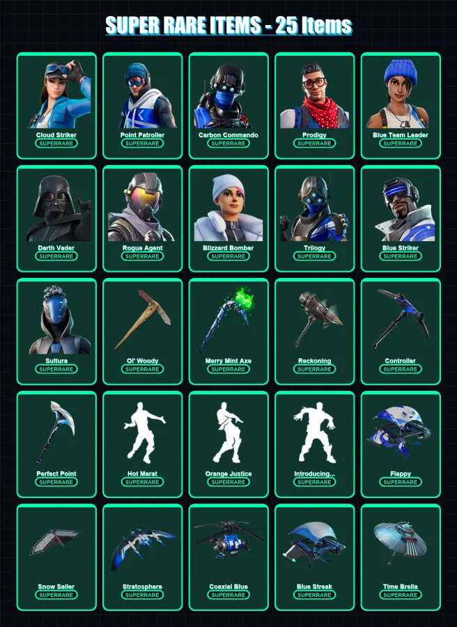 [PS4/PS5/XBOX/PC] | Cloud Striker | Point Patroller | Carbon Commando | 251 skin | Lv4200 — Fortnite account