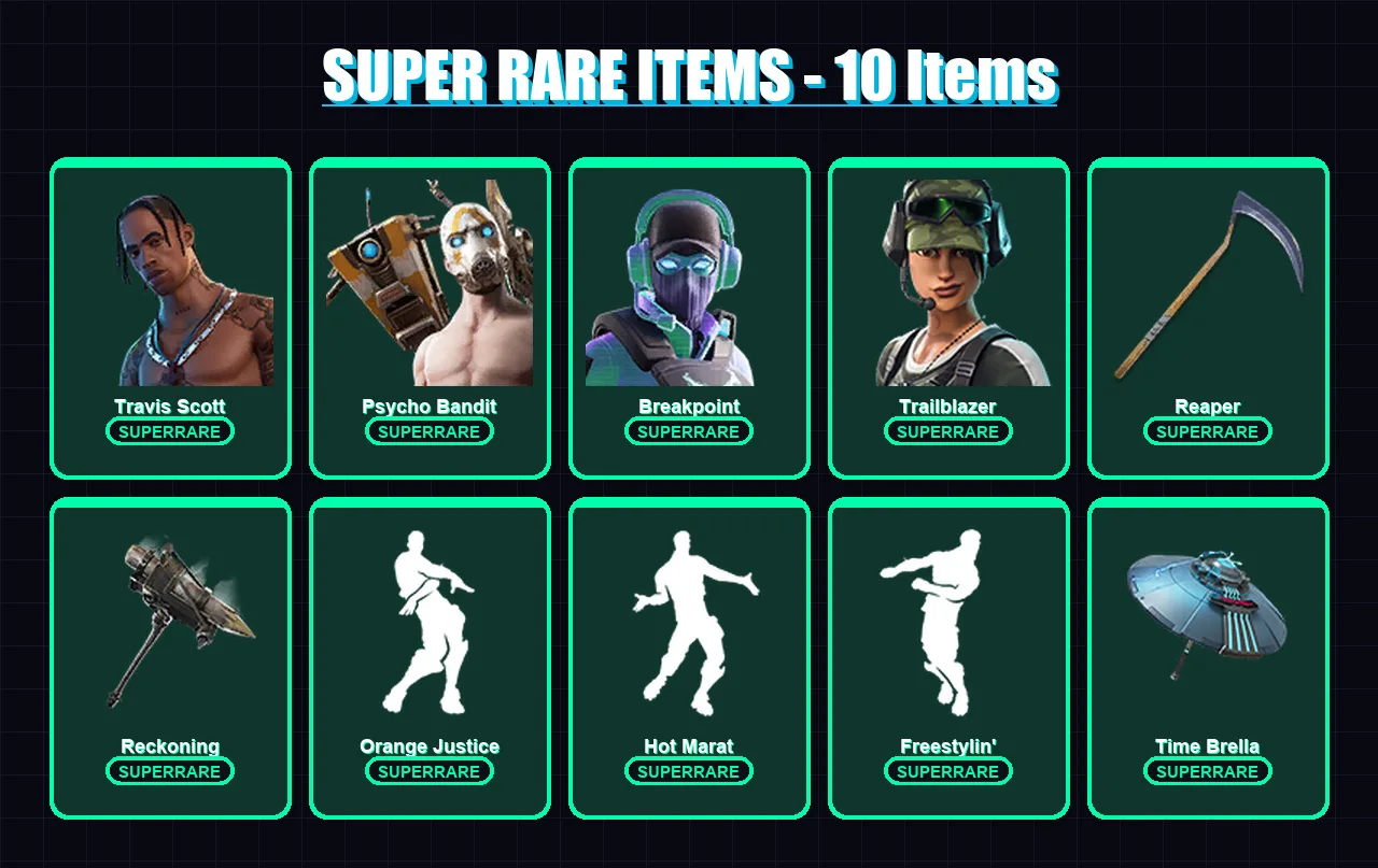 [PC/XBOX] | Travis Scott | Psycho Bandit | Breakpoint | Trailblazer | Lynx | 105 skin | 115 pickaxe | 81 emote | 91 glider | Lv1365