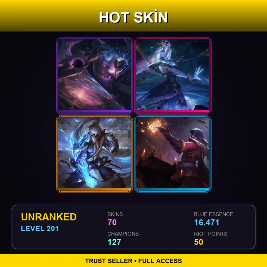 ME | Lv201 | Unranked | 70 Skin | 127 Champ — Battle Bunny Prime Riven