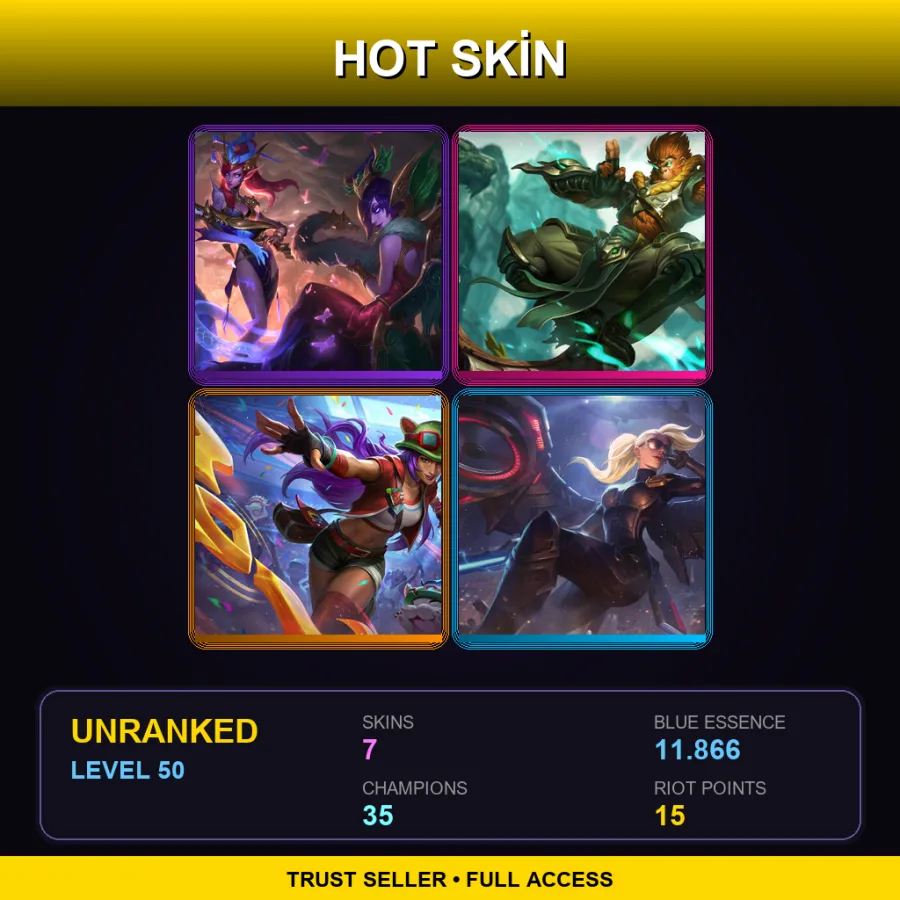 EUNE | Lv50 | Unranked | 7 Skin | 35 Champ — Jade Dragon Wukong