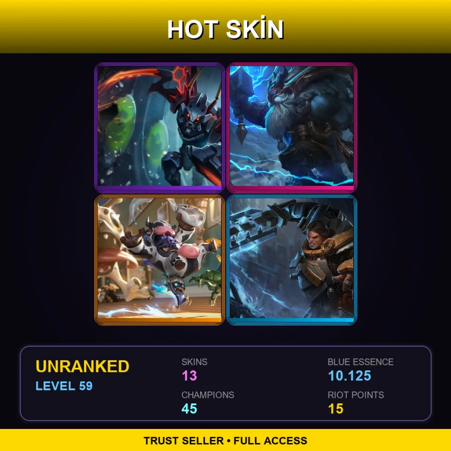 LAS | Lv59 | Unranked | 13 Skin | 45 Champ