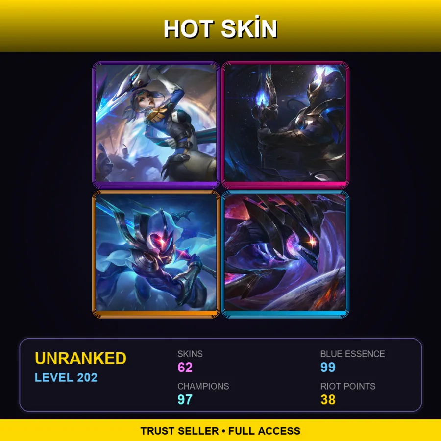 LAS | Lv202 | Unranked | 62 Skin | 97 Champ