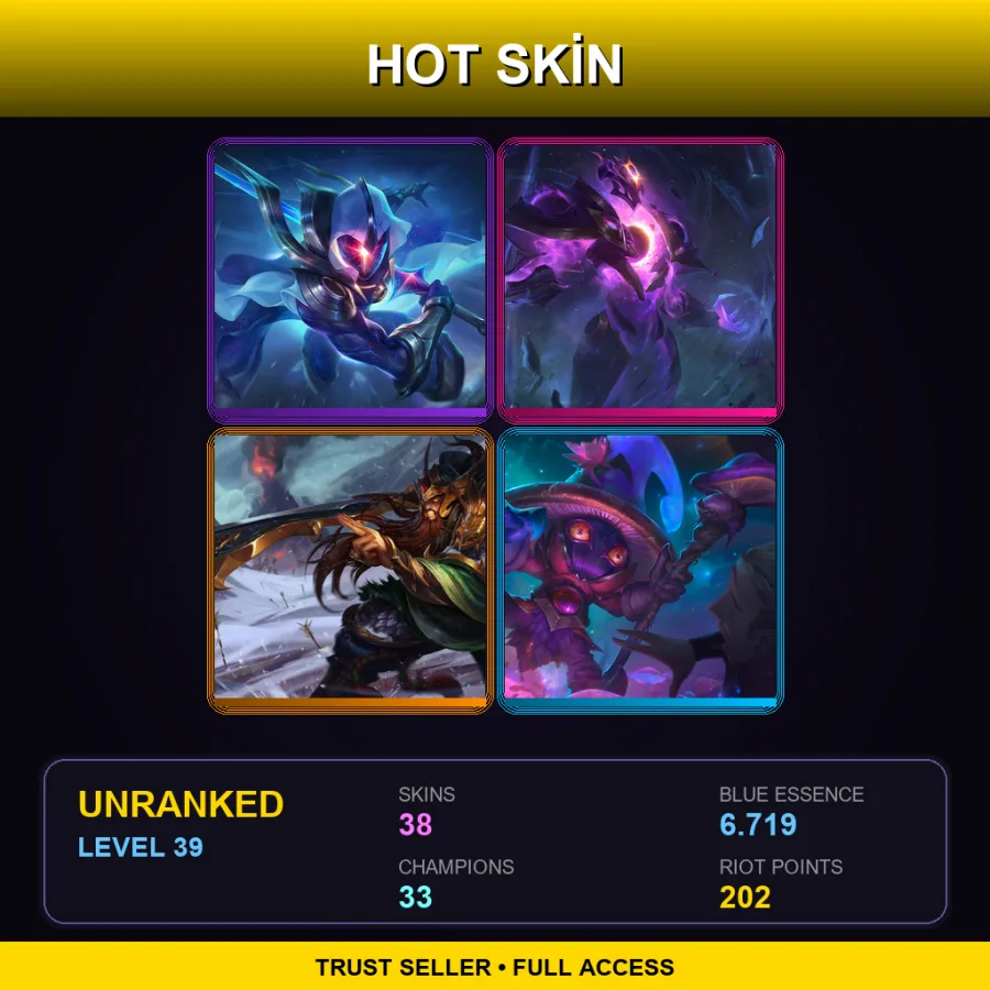 LAN | Lv39 | Unranked | 38 Skin | 33 Champ