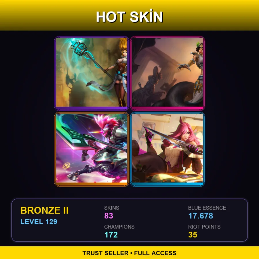 EUNE | Lv129 | Bronze II | 83 Skin | 172 Champ — LoL account
