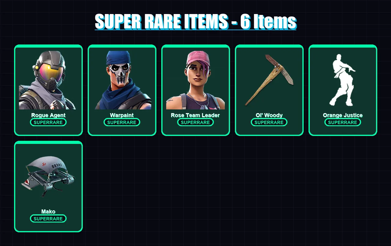 [PC/XBOX/PSN] | Rogue Agent | Warpaint | Rose Team Leader | Carbide | Teknique | 7 skin | 7 pickaxe | 7 emote | 11 glider | Lv88
