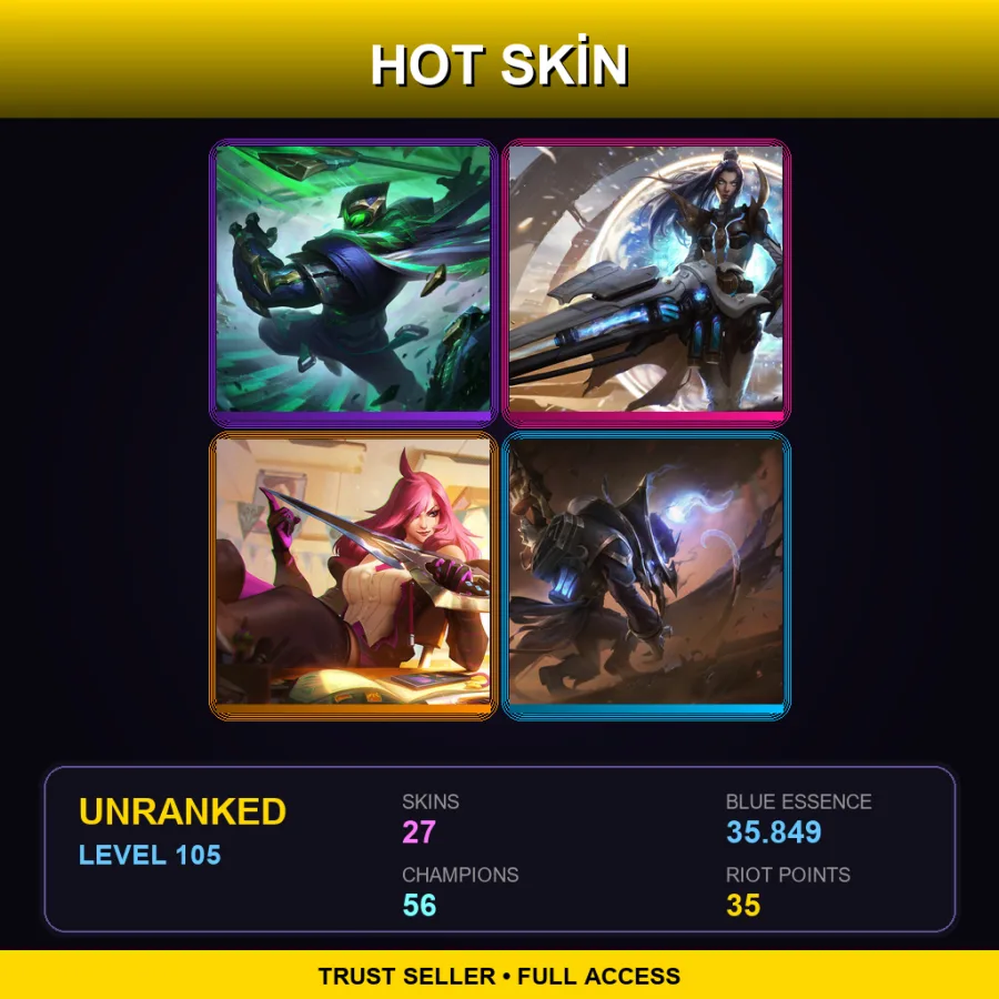 TR | Lv105 | Unranked | 27 Skin | 56 Champ