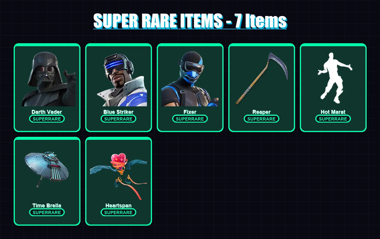 [PC/XBOX] | Darth Vader | Blue Striker | Fixer | Omegarok | Ronin | 106 skin | 131 pickaxe | 116 emote | 127 glider | Lv2055