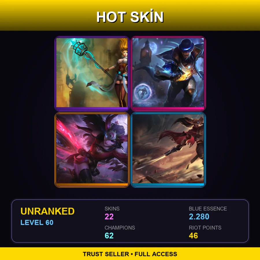 BR | Lv60 | Unranked | 22 Skin | 62 Champ