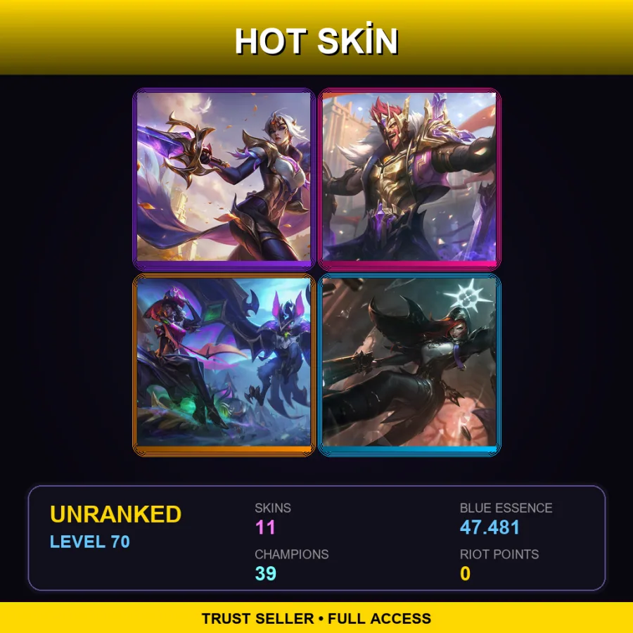 LAS | Lv70 | Unranked | 11 Skin | 39 Champ