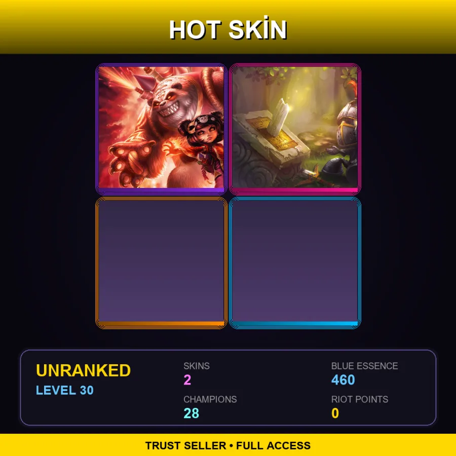 LAS | Lv30 | Unranked | 2 Skin | 28 Champ — LoL account