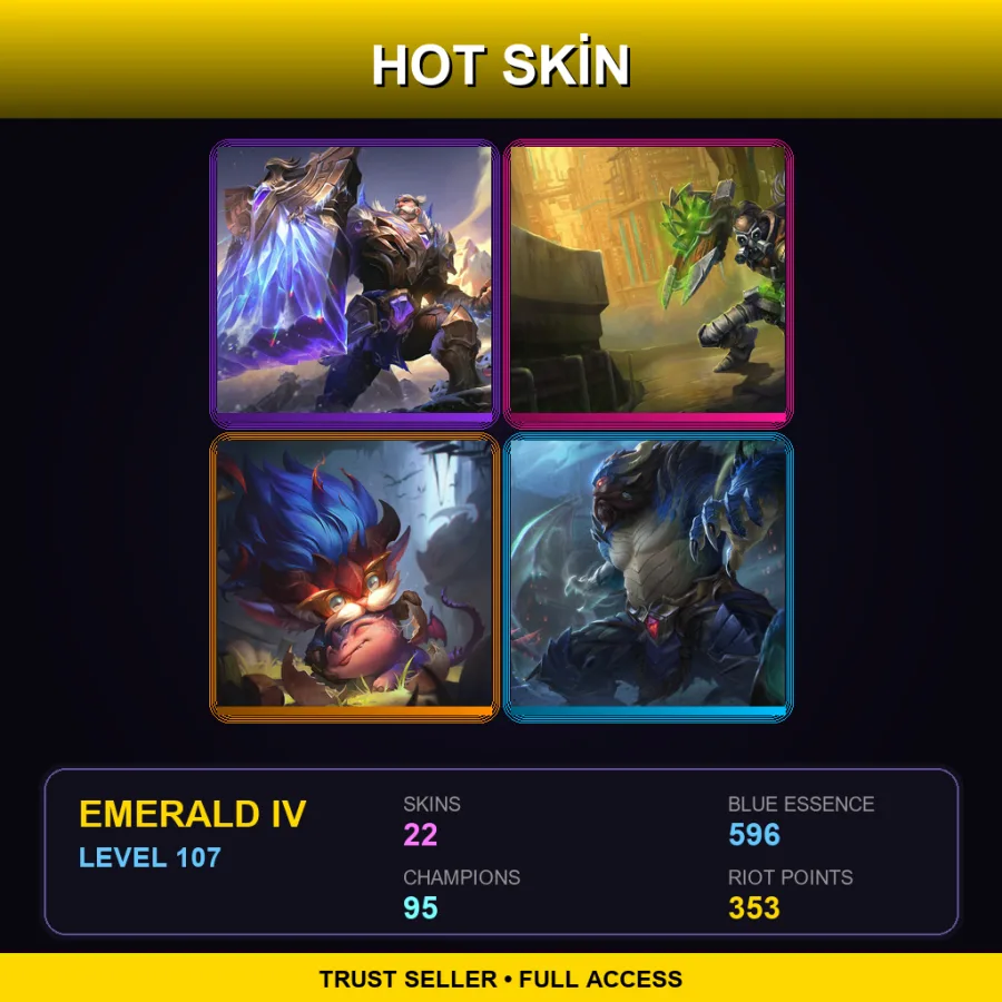 TR | Lv107 | Emerald IV | 22 Skin | 95 Champ
