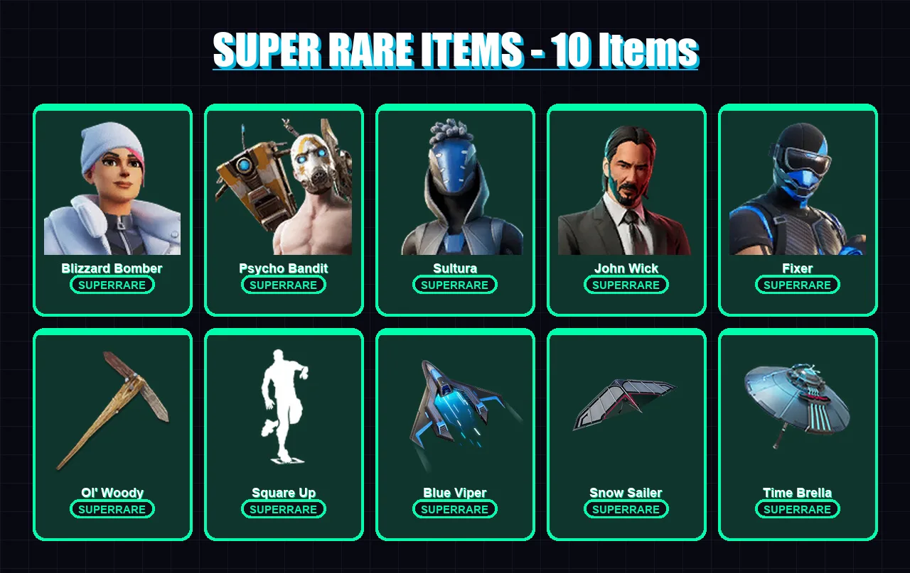 [PS4/PS5/PC] | Blizzard Bomber | Psycho Bandit | Sultura | John Wick | Fixer | 240 skin | 299 pickaxe | 235 emote | 190 glider | Lv3563