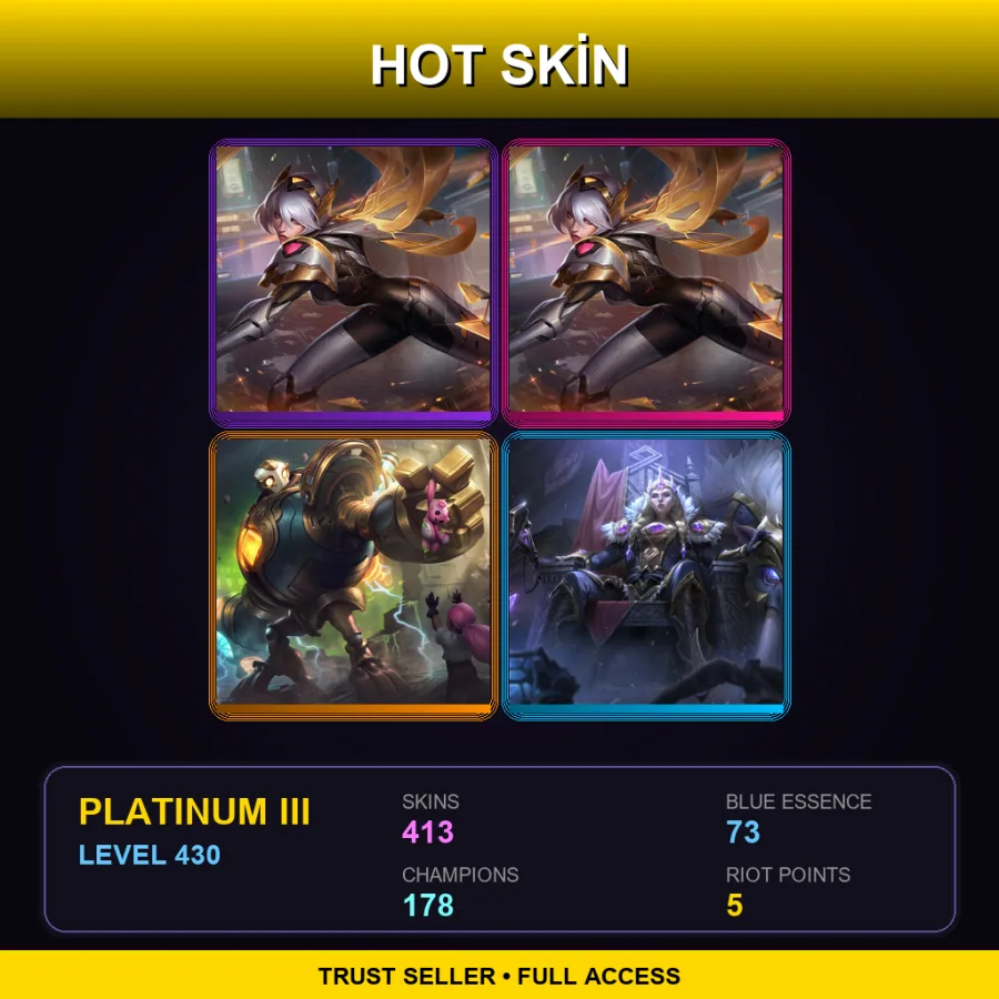 VN | Prestige PROJECT: Irelia (2022) | Prestige PROJECT: Irelia | Victorious Blitzcrank | 413 Skin | 178 Champ | Platinum III | Lv430