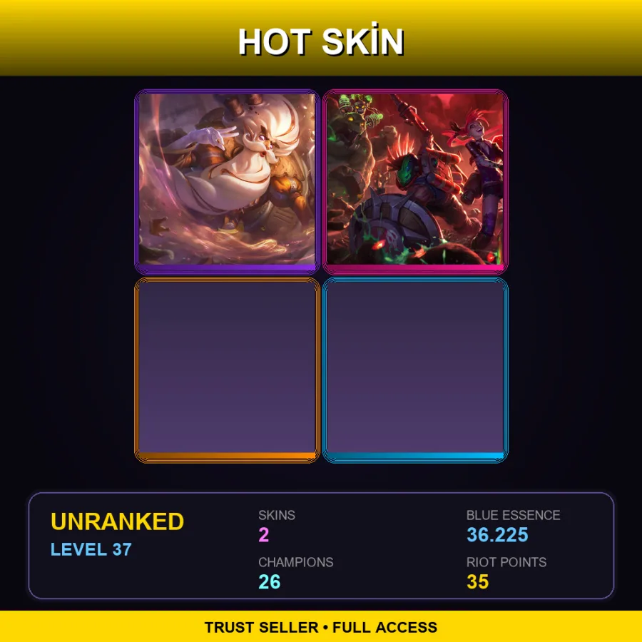 LAN | Lv37 | Unranked | 2 Skin | 26 Champ