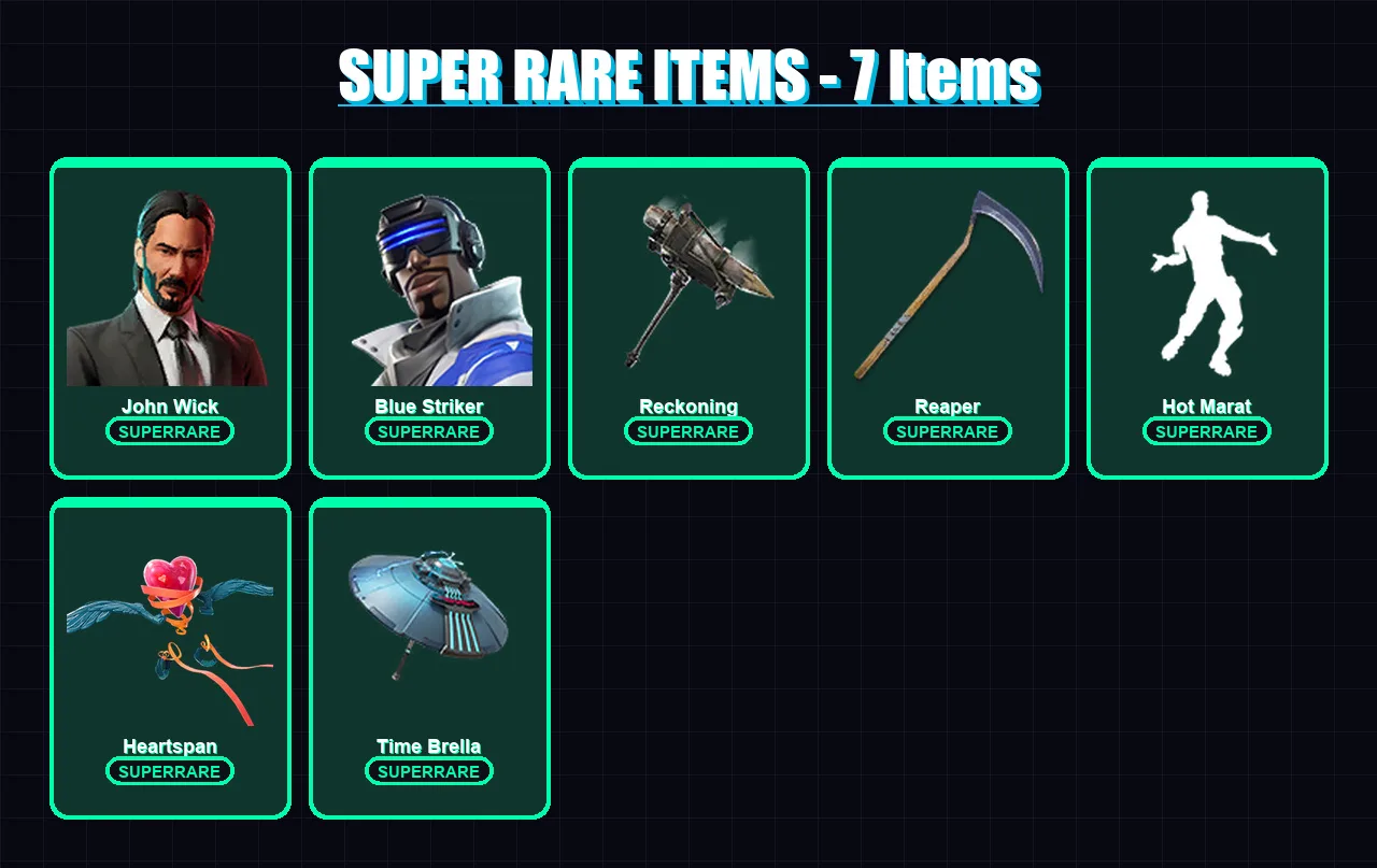 [PC/XBOX] | John Wick | Blue Striker | The Ageless | Blackheart | All Might | 227 skin | 245 pickaxe | 205 emote | 196 glider | Lv3029
