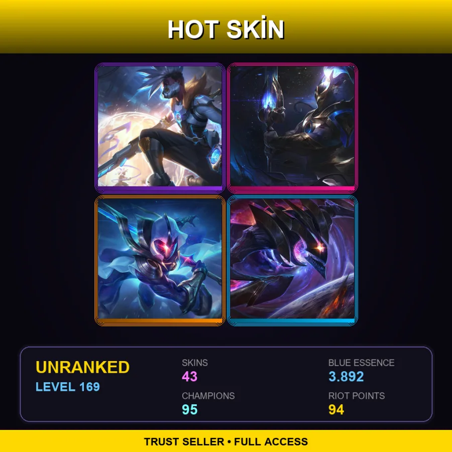 EUNE | Lv169 | Unranked | 43 Skin | 95 Champ