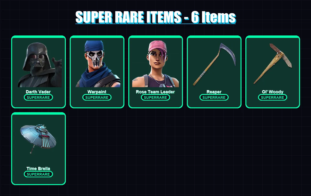 [PC/PSN] | Darth Vader | Warpaint | Rose Team Leader | Snap | Omegarok | 219 skin | 173 pickaxe | 144 emote | 113 glider | Lv1196