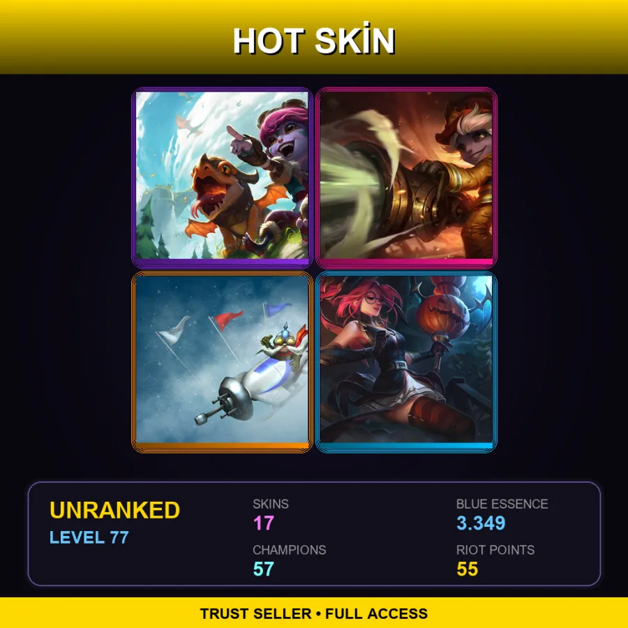 RU | Lv77 | Unranked | 17 Skin | 57 Champ