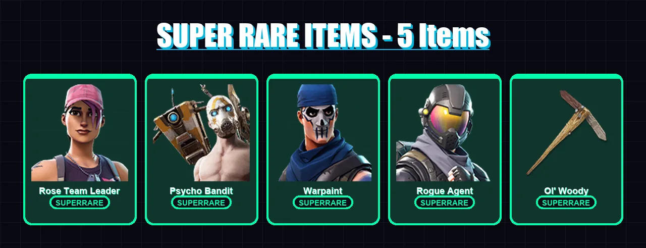 [PS4/PS5/XBOX/PC] | Rose Team Leader | Psycho Bandit | Warpaint | Rogue Agent | Carbide | 6 skin | 7 pickaxe | 3 emote | 8 glider | Lv36