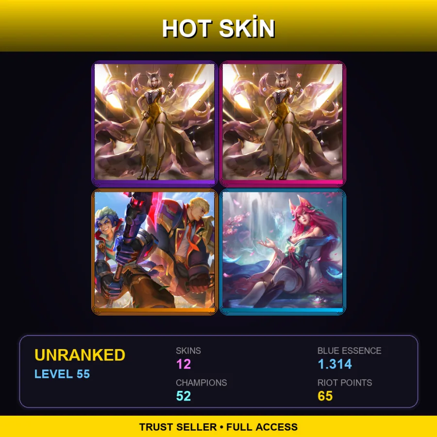 TR | Lv55 | Unranked | 12 Skin | 52 Champ