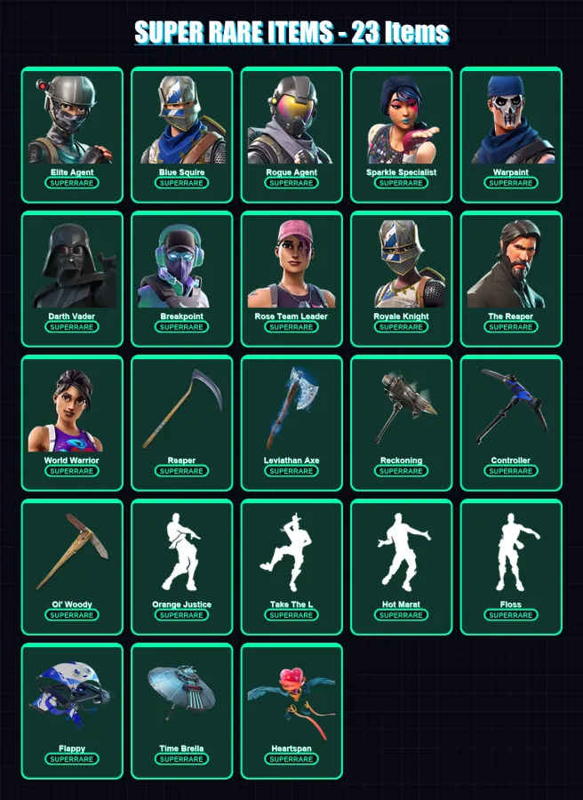 [PC/XBOX] | Elite Agent | Blue Squire | Rogue Agent | Sparkle Specialist | Warpaint | 247 skin | 242 pickaxe | 235 emote | 209 glider | Lv2860