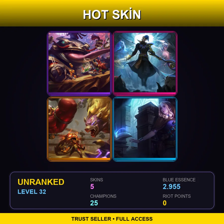 LAN | Lv32 | Unranked | 5 Skin | 25 Champ with Volibear