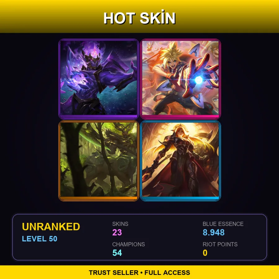 LAN | Lv50 | Unranked | 23 Skin | 54 Champ — LoL account