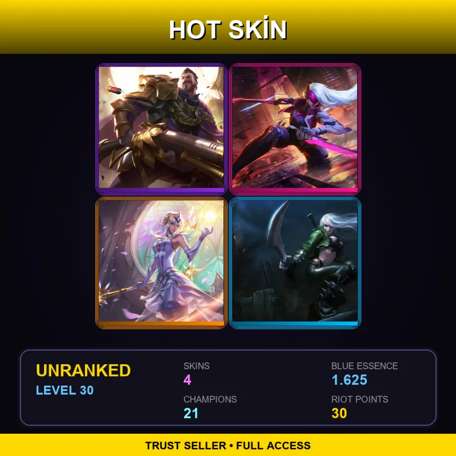 EUW | Lv30 | Unranked | 4 Skin | 21 Champ with Annie
