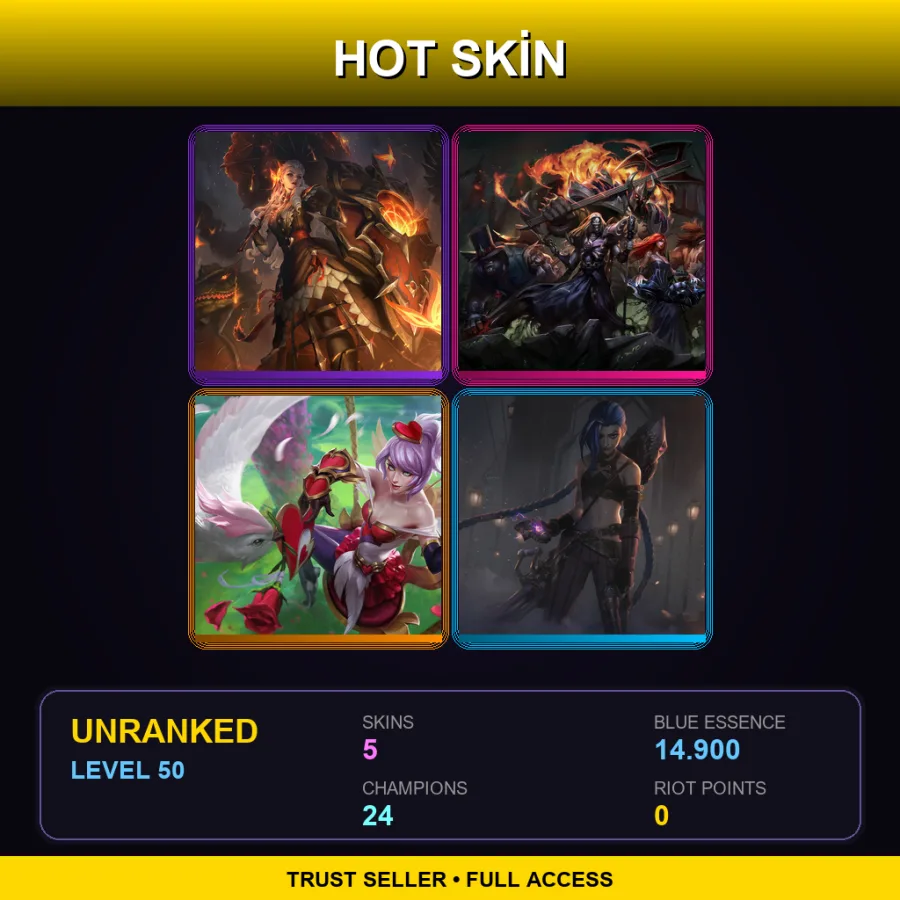 LAS | Lv50 | Unranked | 5 Skin | 24 Champ — Pentakill Karthus